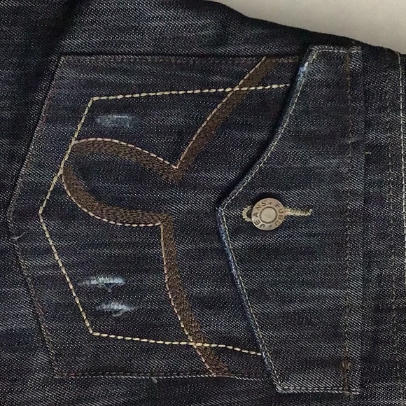 FUBU Kids Slim Straight Dark Wash Embroidered Jeans Size 10 NWT - Picture 3 of 10